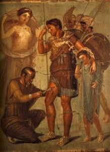Enee blesse est soigne par Lapyx  45x48 cm  IVe Style  Pompei, Maison de Siricus
