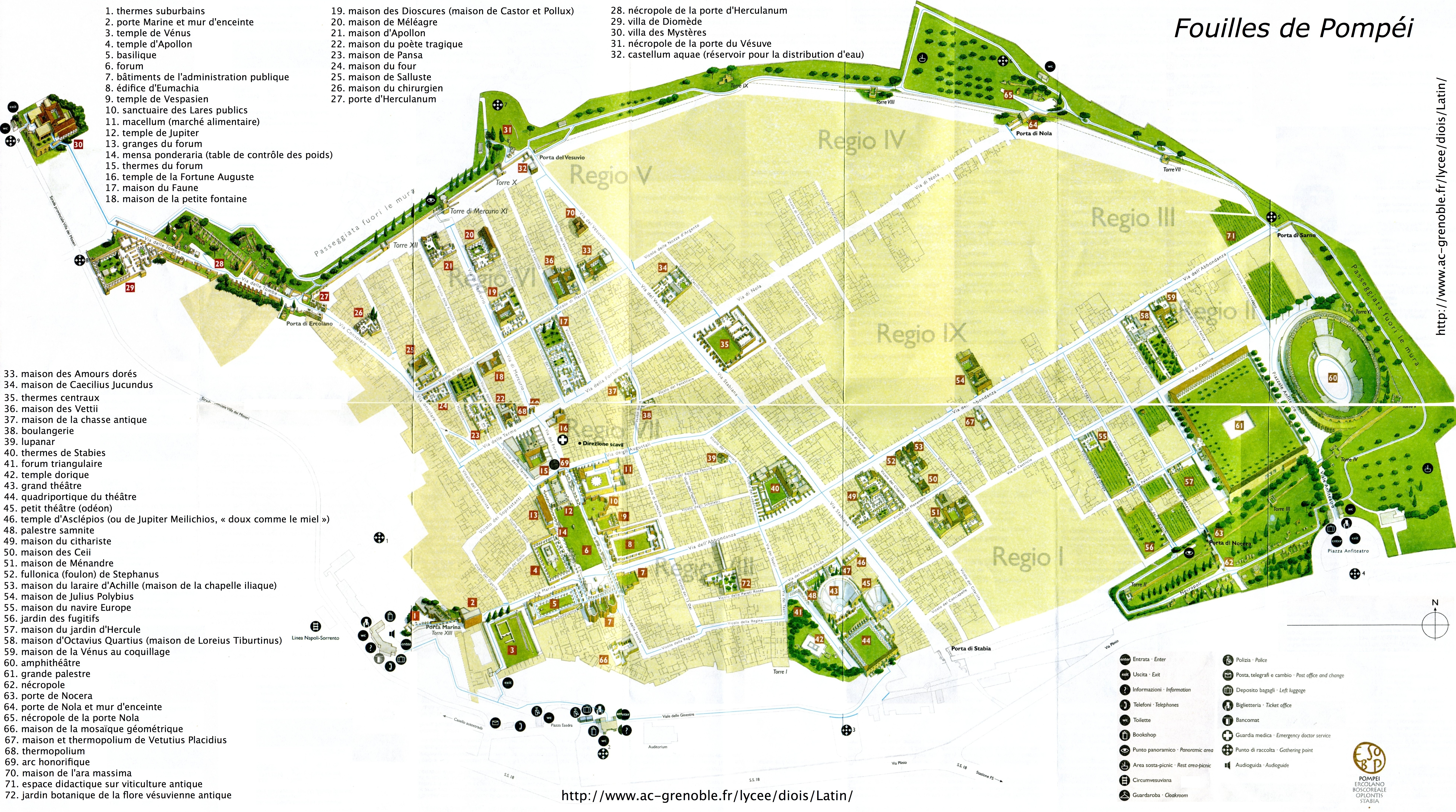 Plan du site de Pompéi en français, et en grand format – Arrête ton char
