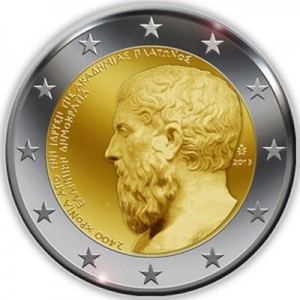 la Grèce édite une pièce de 2€ avec portrait de Platon