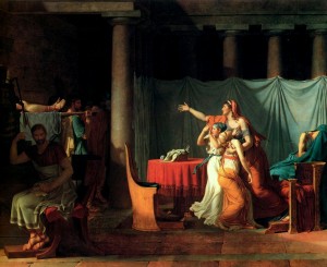 Les licteurs rapportent à  Brutus les corps de ses fils - David