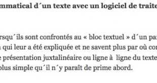 Faire le découpage grammatical d'un texte en langues anciennes avec un logiciel de traitement de texte ou un éditeur de texte collaboratif