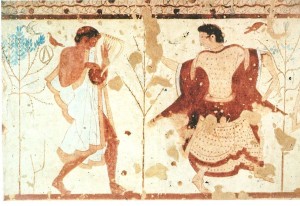 Nécropole de Monterozzi (Tarquinia) : tombe du triclinium