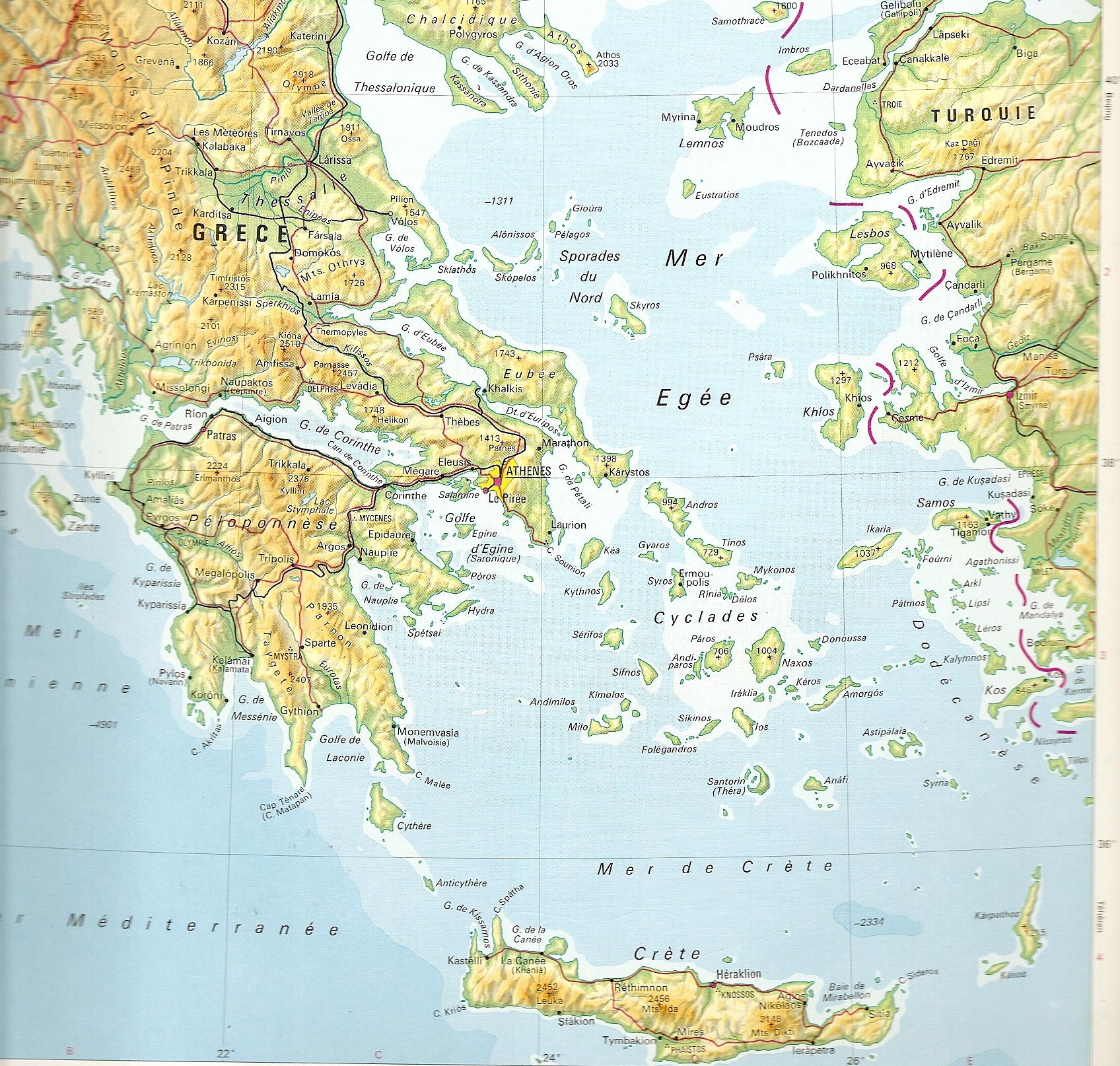 carte de la grèce antique
