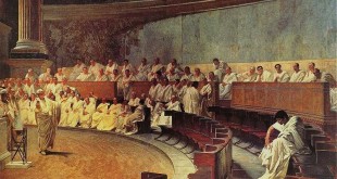 Niveau 3ème - Commenter en latin un tableau de Maccari : Cicero Catilinam denuntiat