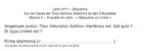 Dominus interfectus est ! (activité - niveau 5ème/4ème)