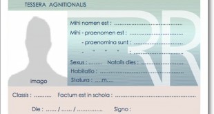 Carte d'identité / Tessera agnitionalis de l'élève latiniste