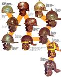Une image intéressante pour le cours : l'évolution du casque romain