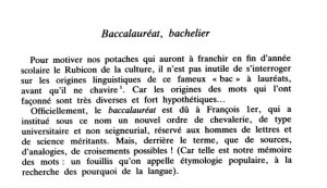 Baccalauréat > Bacca Laurea (couronne de laurier) ?