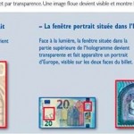 La princesse Europe, en filigrane et en hologramme sur les nouveaux billets de 20€