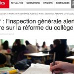 Acteurs Publics / Exclusif : l’inspection générale alerte le ministère sur la réforme du collège