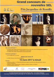 Grand concours de "nouvelles" SEL Prix Jacqueline de Romilly