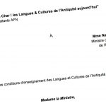 Lettre ouverte à la Ministre de l’Education Nationale : la dégradation de l’enseignement des Langues et Cultures de l’Antiquité due à la réforme du collège