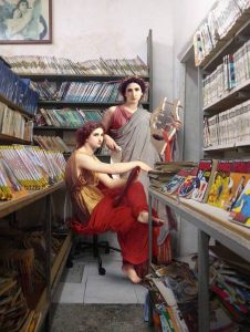 La Boite Verte / Des éléments de peinture classiques insérés dans la vie courante