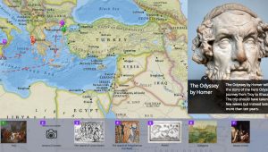Carte interactive pour localiser les principaux lieux de l'Odyssée