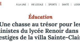 Le Populaire / Une chasse au trésor pour les latinistes du lycée Renoir dans les vestiges de la villa Sainte-Claire