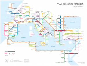 Une carte des routes de l'empire à la façon "carte de métro"