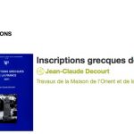 Nouveauté sur Persée : ” Inscriptions grecques de la France (IGF)”