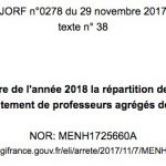 Postes offerts aux concours de recrutements – CAPES & Agrégation 2018 :