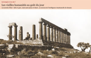 Les savoirs d’hier (latin et grec) au secours de l’intelligence émotionnelle de demain.