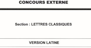 CAPES EXTERNE Sujet de la version latine 1976