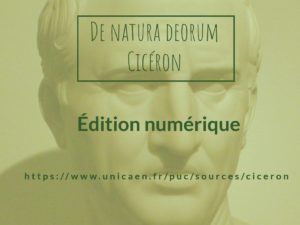 Les Presses universitaires de Caen proposent une édition numérique de "De Natura Deorum" de Cicéron