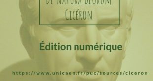 Les Presses universitaires de Caen proposent une édition numérique de "De Natura Deorum" de Cicéron