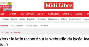 Béziers : le latin raconté sur la webradio du lycée Jean-Moulin