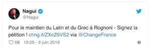 Une fois de plus, Nagui soutient le latin et le grec
