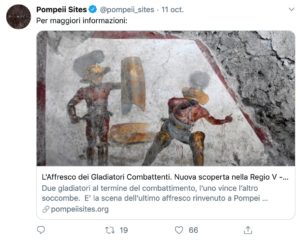 Pompéi : découverte d'une fresque représentant un combat de gladiateurs ensevelie depuis 20 siècles