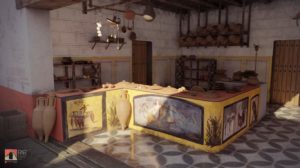 Reconstitution de la caupona récemment découverte à Pompéi