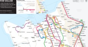 Infographie : Les Voies Romaines en Gaule présentées à la manière d'une carte de métro 