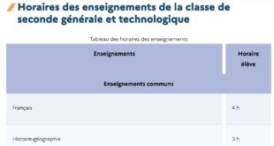 Lycée général : organisation des enseignements après la réforme