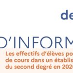 Note de la DEPP : Les effectifs d’élèves pour une heure de cours dans un établissement du second degré en 2020