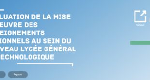 Rapport "Évaluation de la mise en œuvre des enseignements optionnels au sein du nouveau lycée général et technologique"