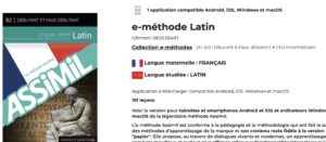 Le latin sans peine (Assimil) également disponible en application iOS / Android