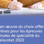 Aménagement des sujets des épreuves de spécialité – Session 2022