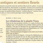 Les tribulations de la planète Vénus