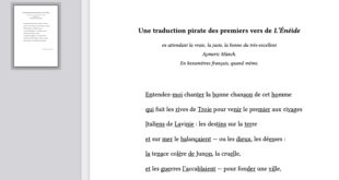 Ressource : une traduction du début de l'Enéide qui fait entendre les hexamètres dactyliques !