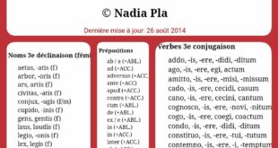 Vocabulaire latin classé par catégories grammaticales