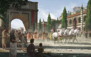 Texte latin construit - Le triomphe de César
