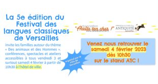 Rencontrez l'association Arrête ton char ! au Festival des langues classiques de Versailles