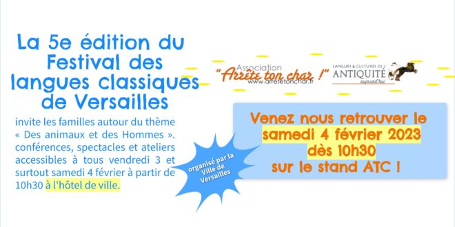 Rencontrez l’association Arrête ton char ! au Festival des langues classiques de Versailles