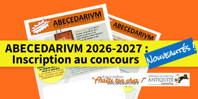 Inscription ABECEDARIVM 2026-2027 : des nouveautés !