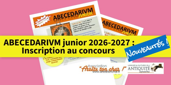 Inscription ABECEDARIVM junior 2026-2027 : des nouveautés !